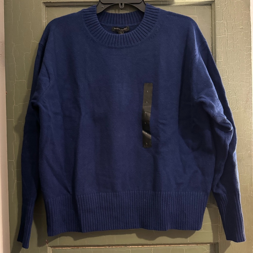 Banana Republic Royal Blue Balloon-Sleeve Sweater
